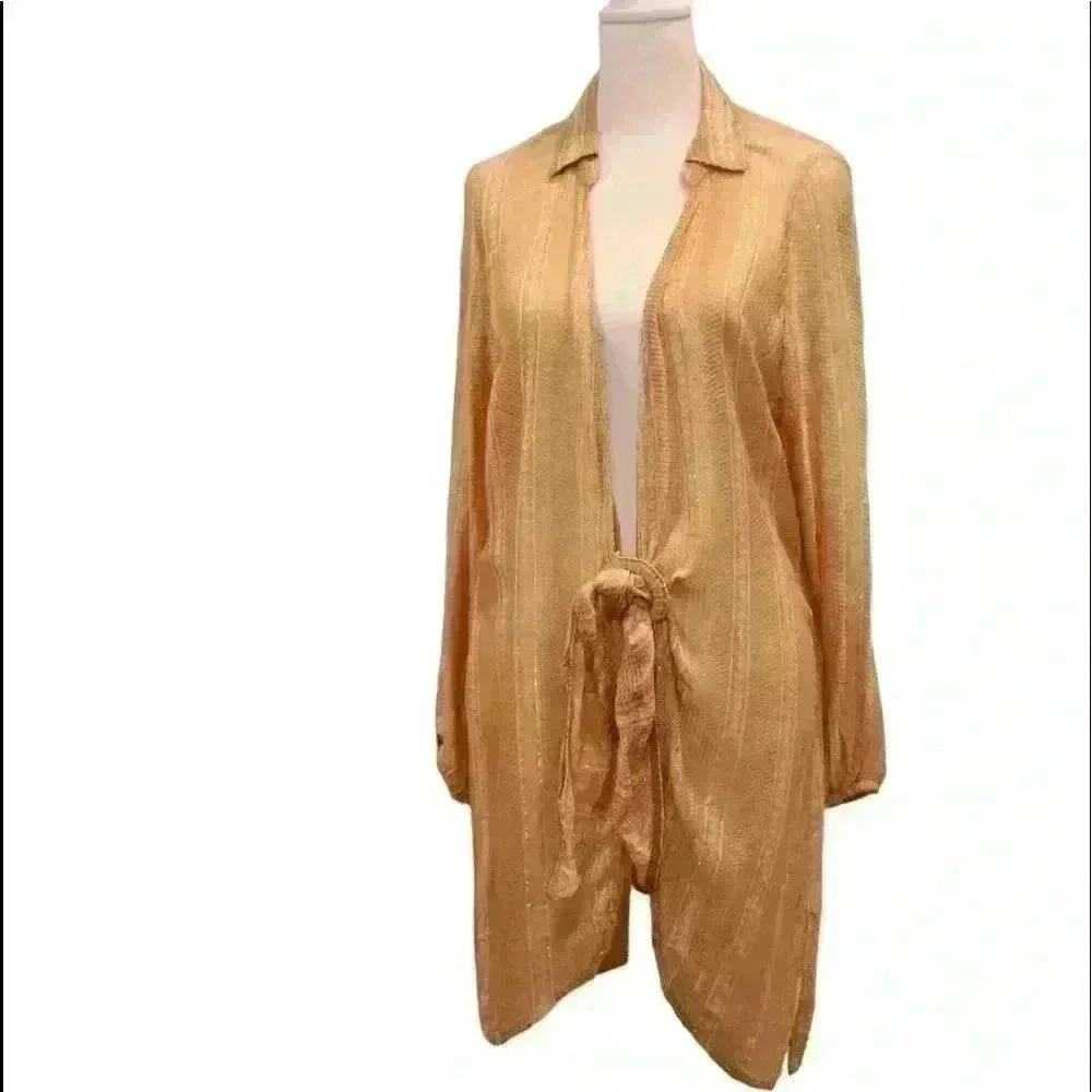 SURF GYPSY LONG SLEEVE TIE FRONT COVER UP SIZE M